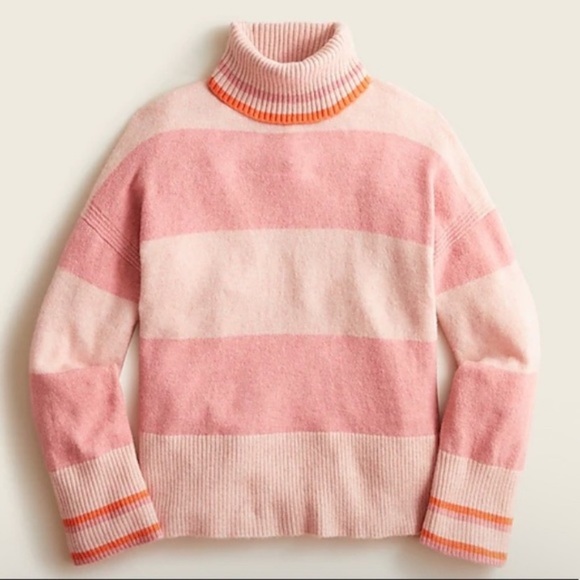 J Crew Supersoft Striped Boxy Turtleneck Sweater - Picture 2 of 16